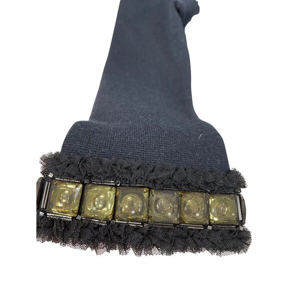 Tory Burch womans Charcoal Gray blue undertones black wool cashmere embelished S - Picture 6 of 13